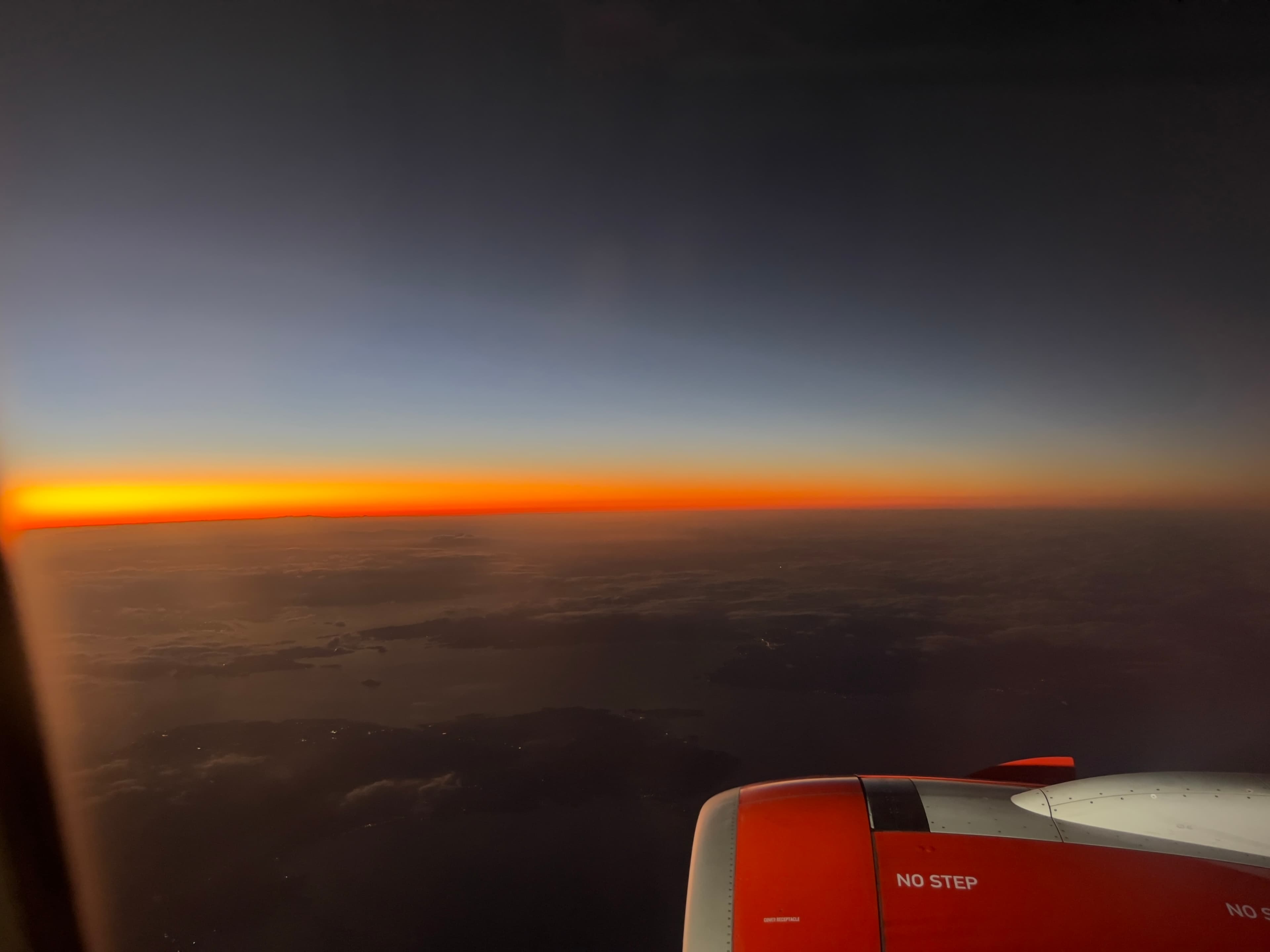 Sunrise from airplane